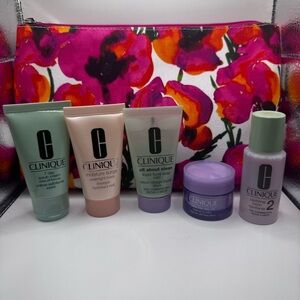 Clinique 6 Piece Travel Skin Care Gift Set Mask Scrub Soap Lotion Balm